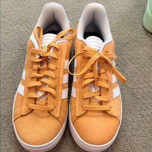 Adidas Bright Orange and White Sneakers